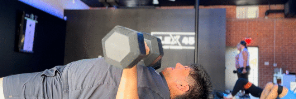 Member training during a HIIT workout at Studio Flex45 Thousand Oaks