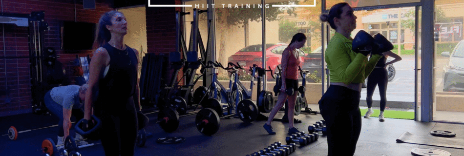 Studio Flex45 Thousand Oaks group fitness workout session with members training in a modern HIIT studio.