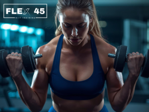 Beginner fitness class for women in Thousand Oaks with coach guiding a small group workout