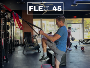 Group workout class at a fitness studio near Westlake Village led by a coach