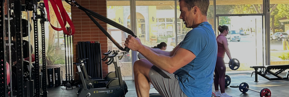 Group workout class at a fitness studio near Westlake Village led by a coach